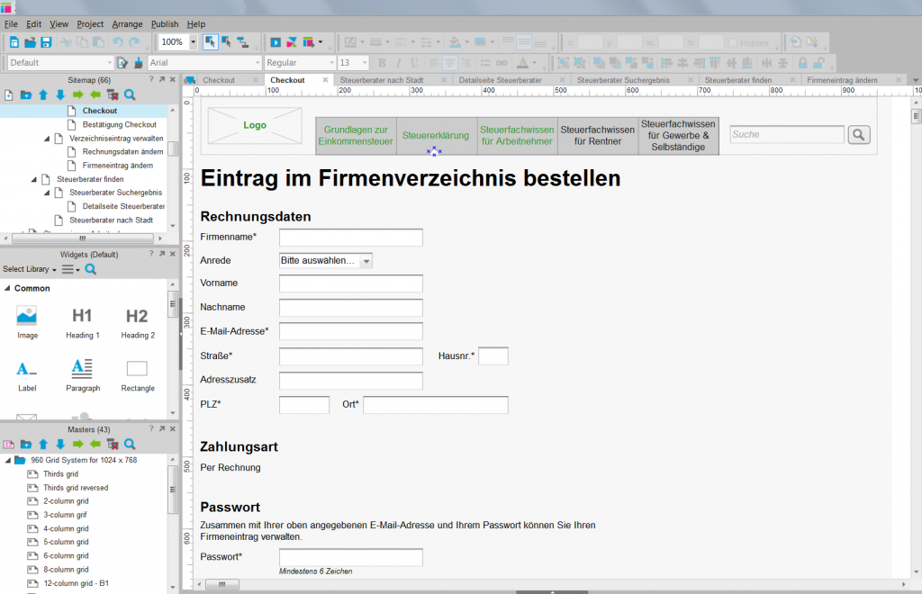 Interface Design mit Axure